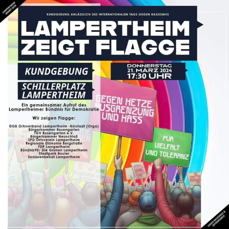 21. März 2024: Kundgebung für Toleranz und Vielfalt in Lampertheim