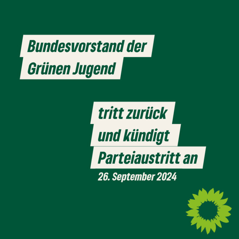 Bundesvorstand der Grünen Jugend tritt zurück