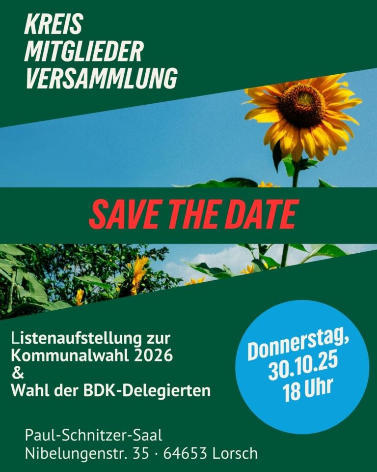 Kreismitgliederversammlung: SAVE THE DATE am 30.10.25