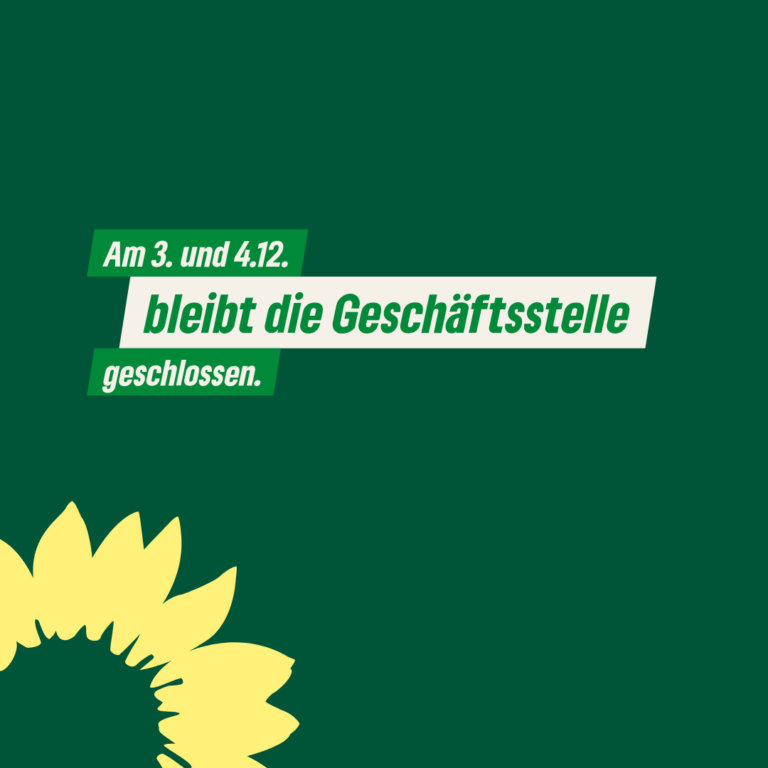 Geschäftsstelle bleibt am 3. und 4.12. geschlossen